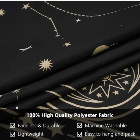 Constellation Moon Phase Solar System Planet Galaxy Retro Art Tapestry Wall Art - Picture 5 of 8